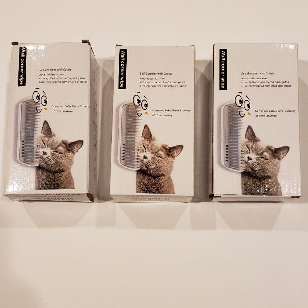 3 Pack Longer Style Cat Self Groomer Corner Comb Blue Color